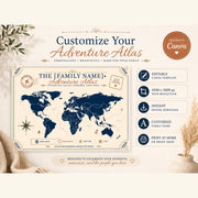 Print your adventure atlas your way with wall art, gift idea, travel planner, and office decor display examples.