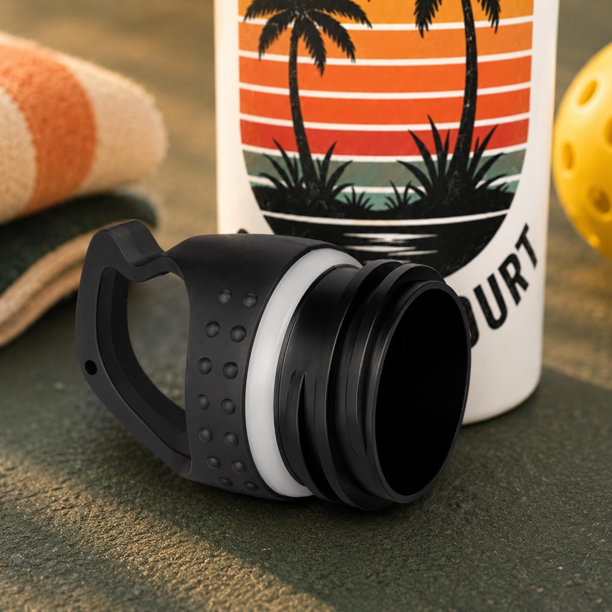 Good Days on the Court Water Bottle | Pickleball Water Bottle | Tropical Sunset Stainless Steel Bottle | Pickleball Gift | Sports Water Bottle