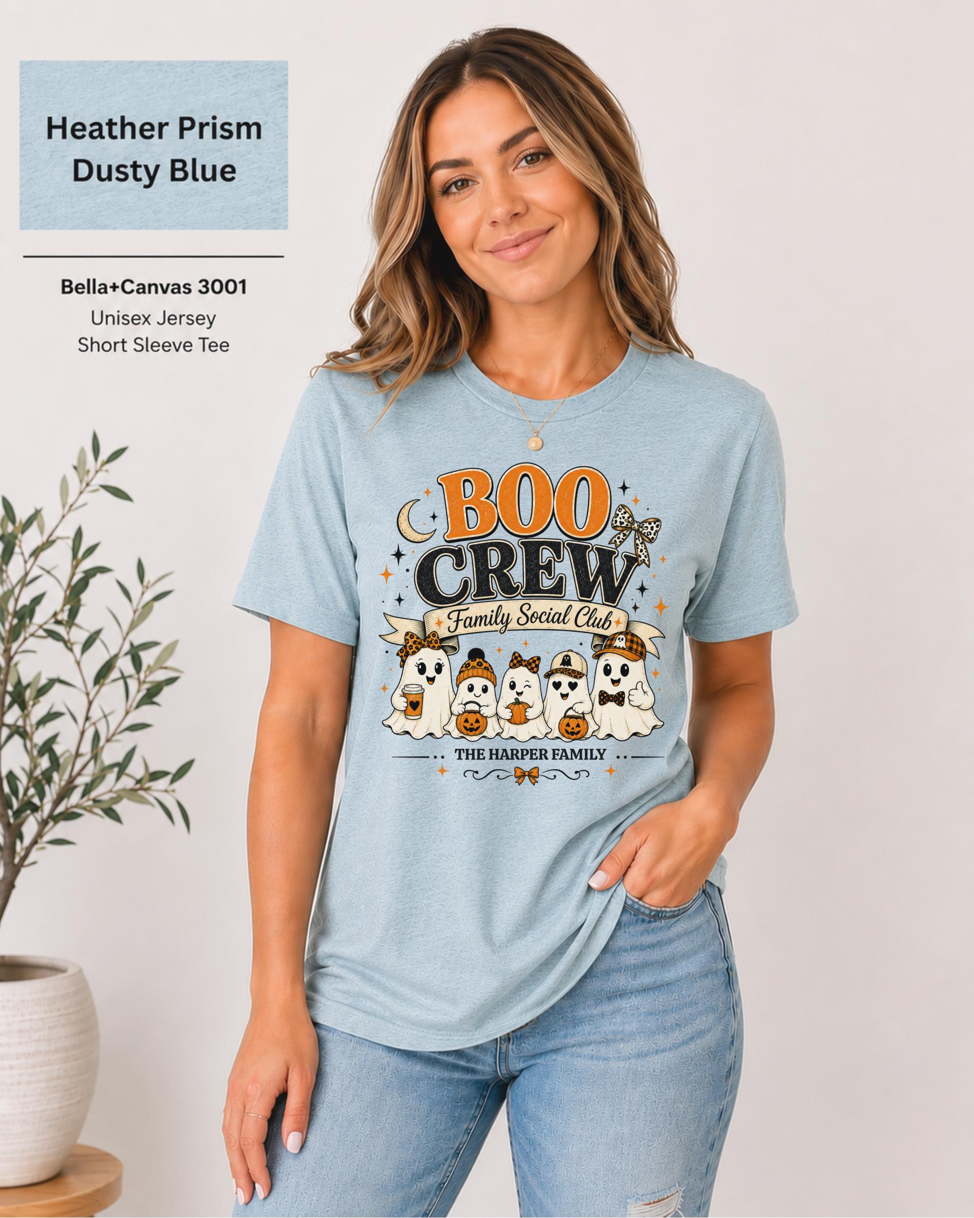 Personalized Boo Crew Family Halloween Shirt | Custom Ghost Family Tee | Matching Halloween Shirts