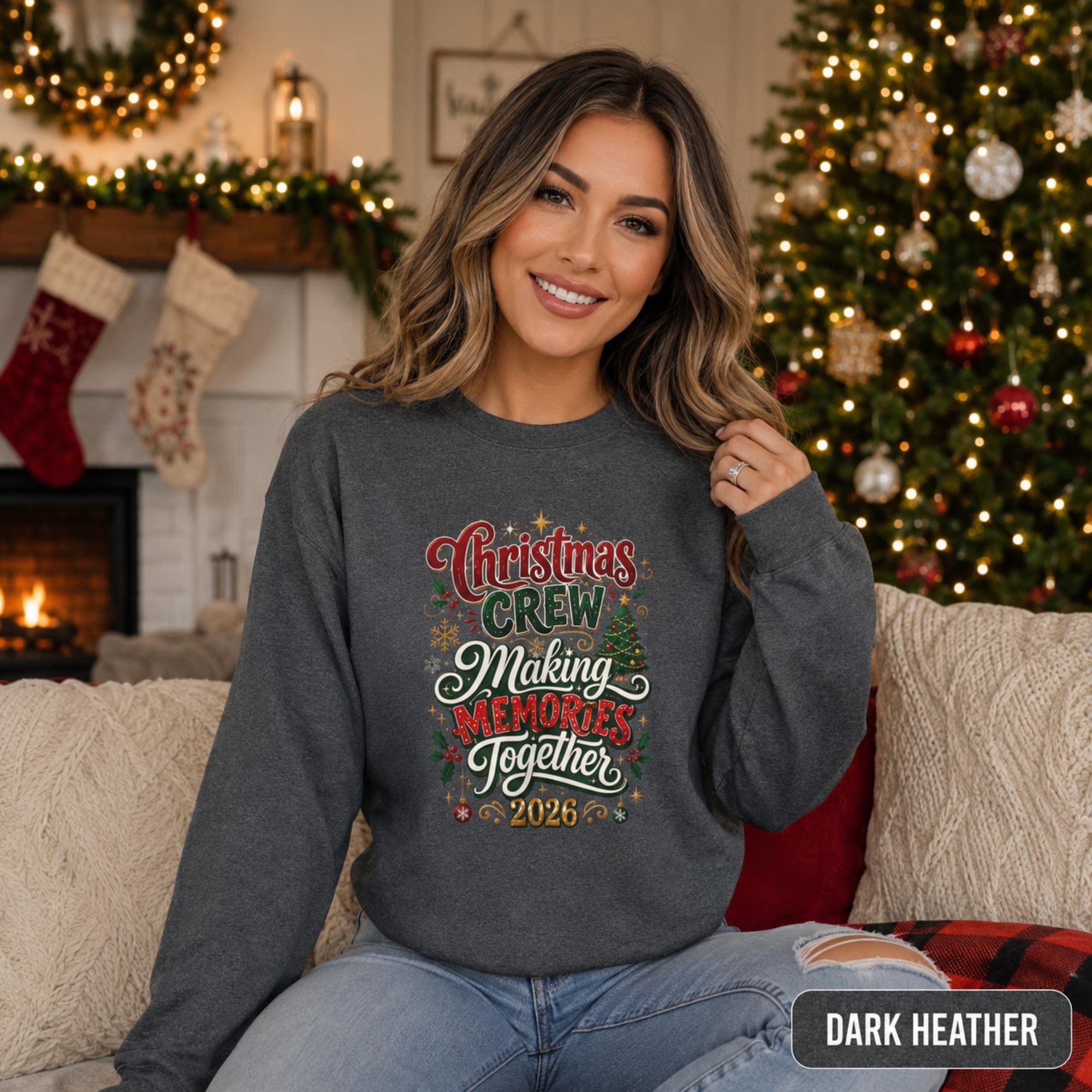 Christmas Crew Matching Sweatshirts, Making Memories Together, Family Holiday Gifts, Trendy Xmas Wear