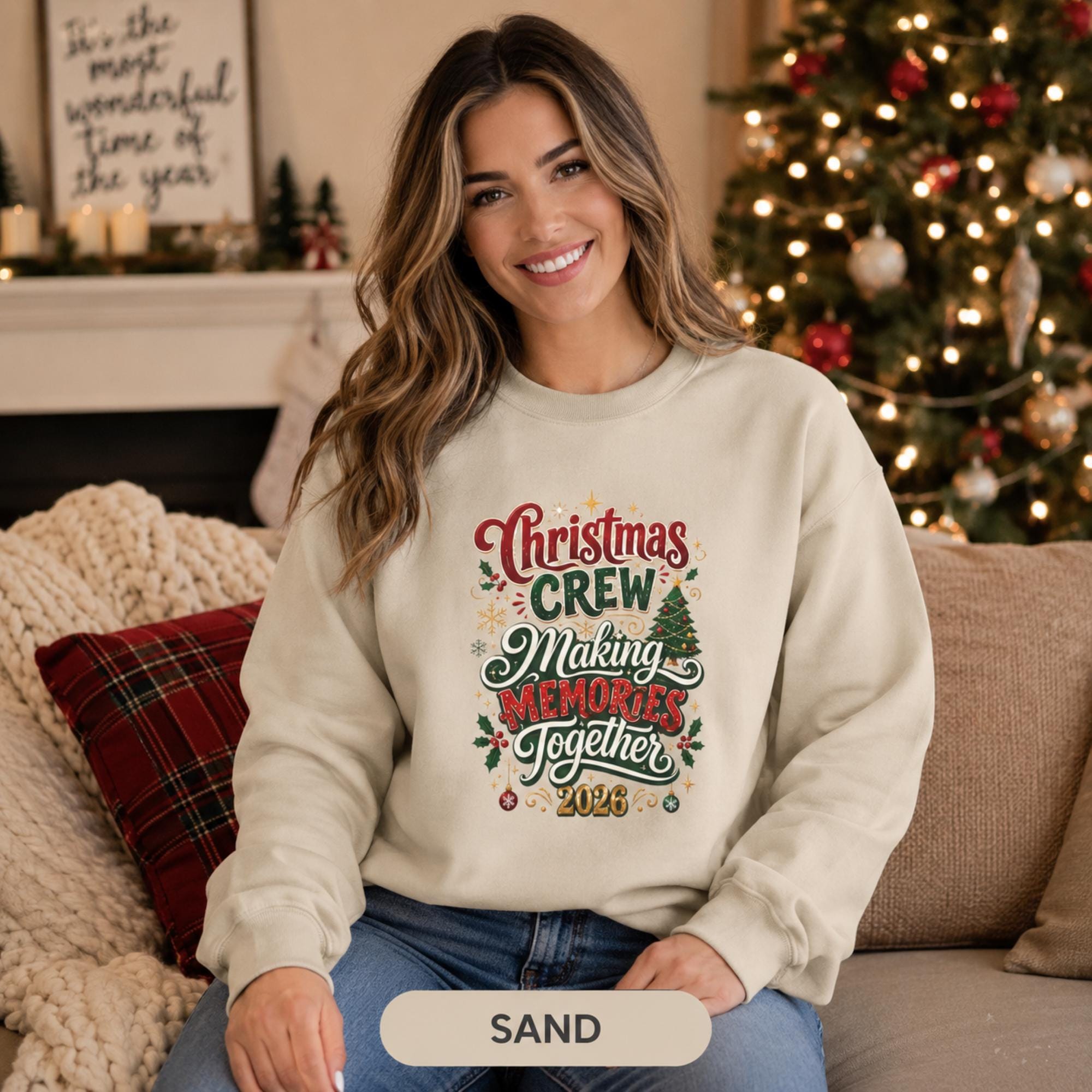 Christmas Crew Matching Sweatshirts, Making Memories Together, Family Holiday Gifts, Trendy Xmas Wear