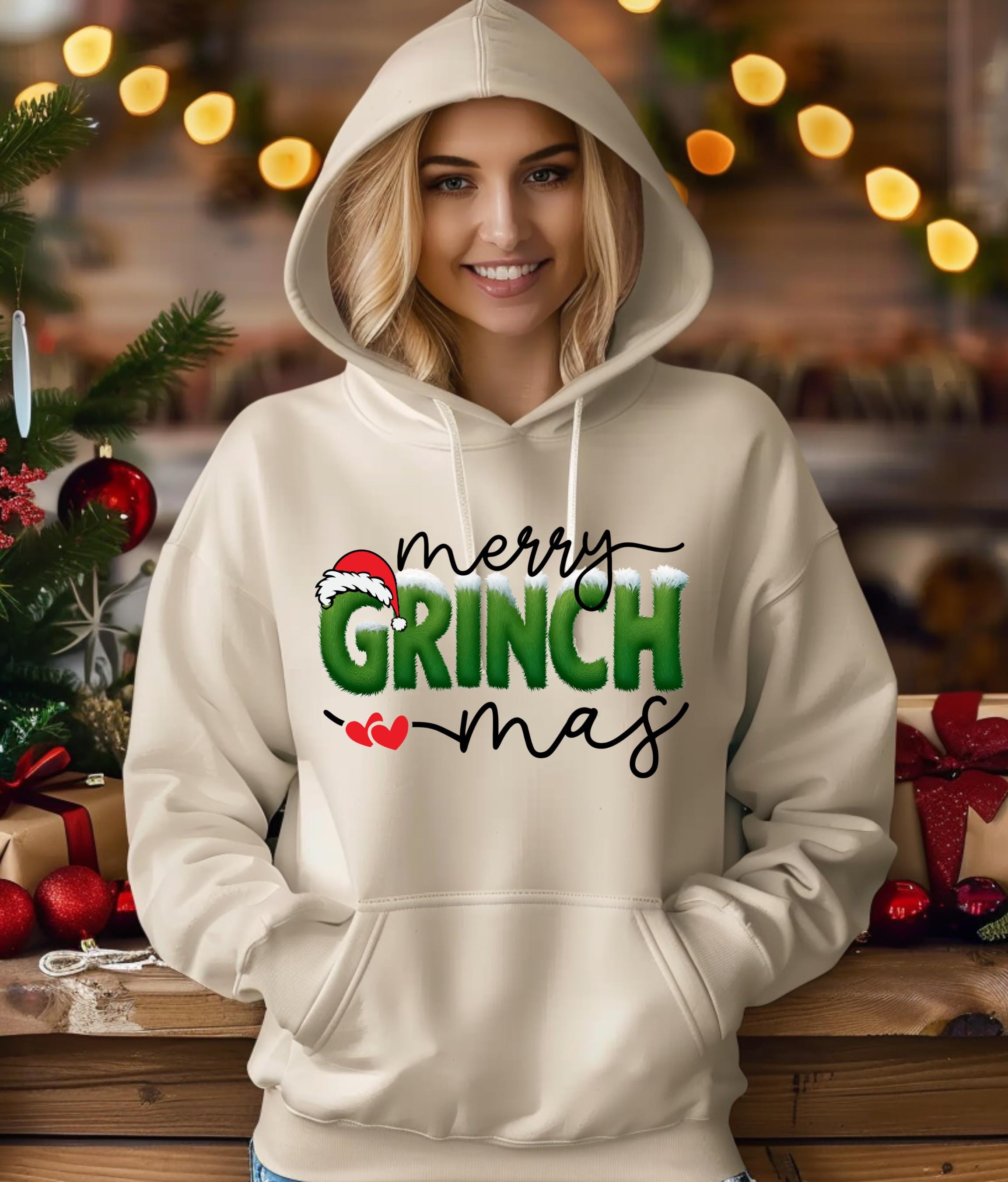 Merry Grinchmas Hoodie | Christmas Holiday Graphic Sweatshirt