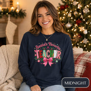 Santa's Favorite Teacher Long Sleeve T-Shirt, Christmas Gift, Unisex Holiday Apparel, Teacher Appreciation, Festive Fashion,Comfort Colors