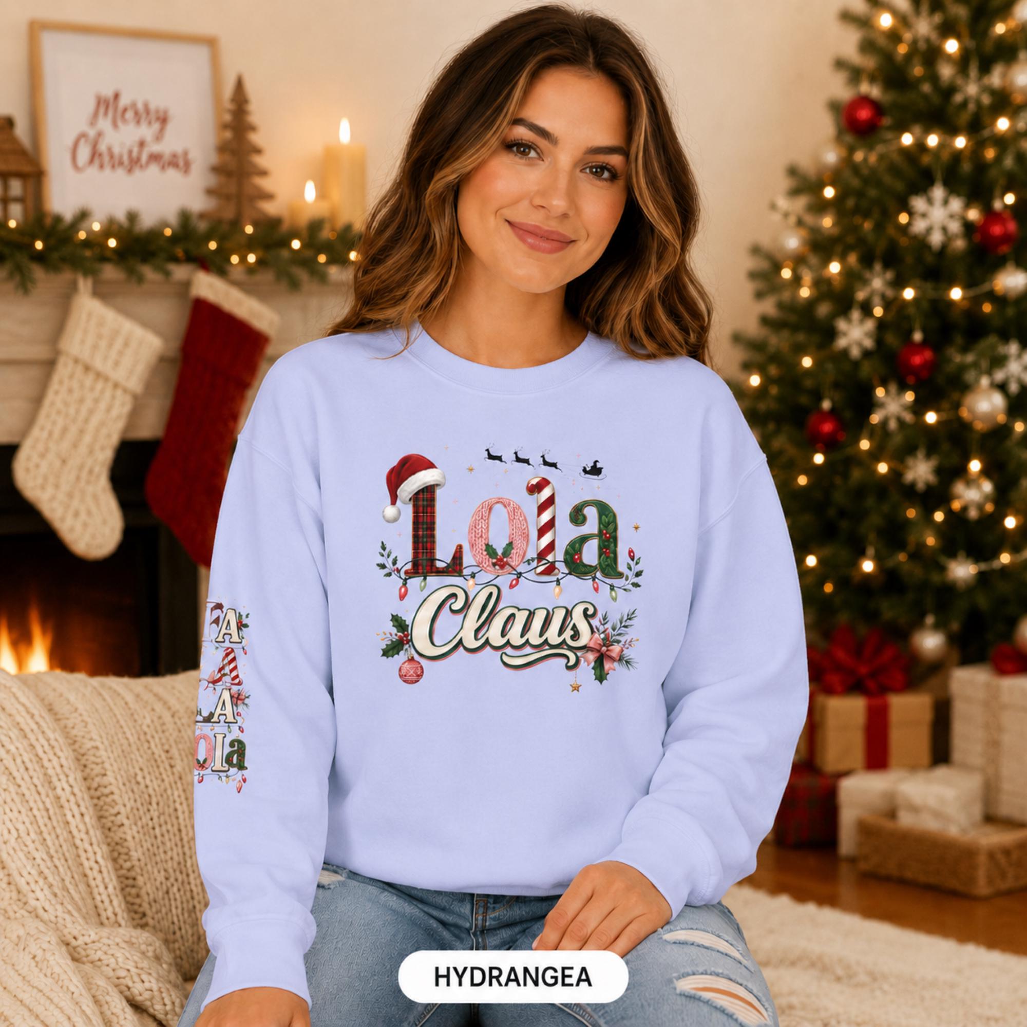 Cozy Crewneck Sweatshirt, Perfect for Fall, Winter, Christmas, Gift for Your Lola Claus