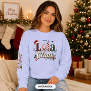 Lola Claus Christmas Sweatshirt, Personalized Grandma Christmas Sweater, Holiday Crewneck, Cozy Christmas Gift for Lola