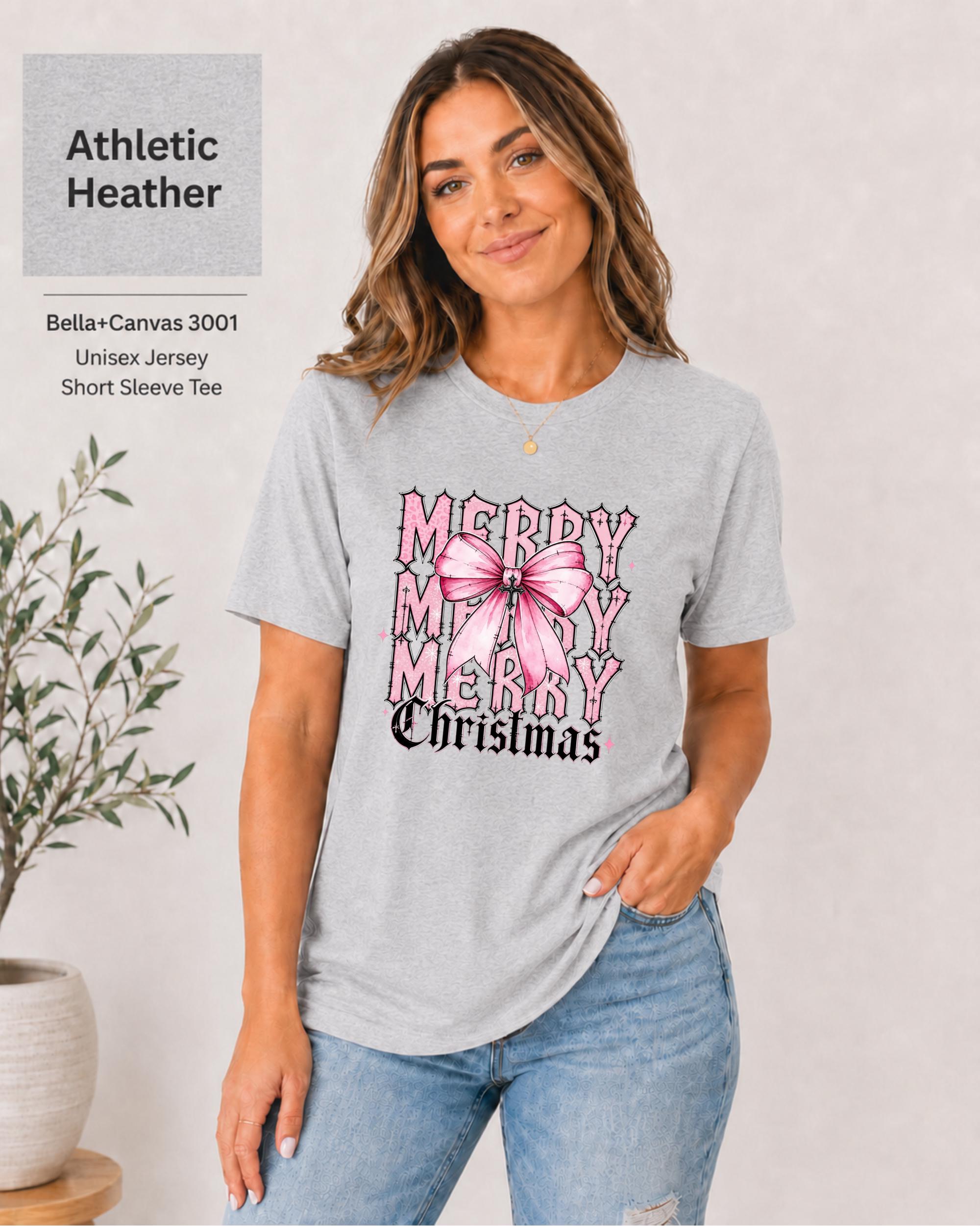 Soft Atheletic heather unisex Christmas shirt perfect for holiday parties and gift giving