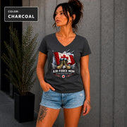 Proud RCAF parent tee featuring My Hero Wears Combat Boots military family message.