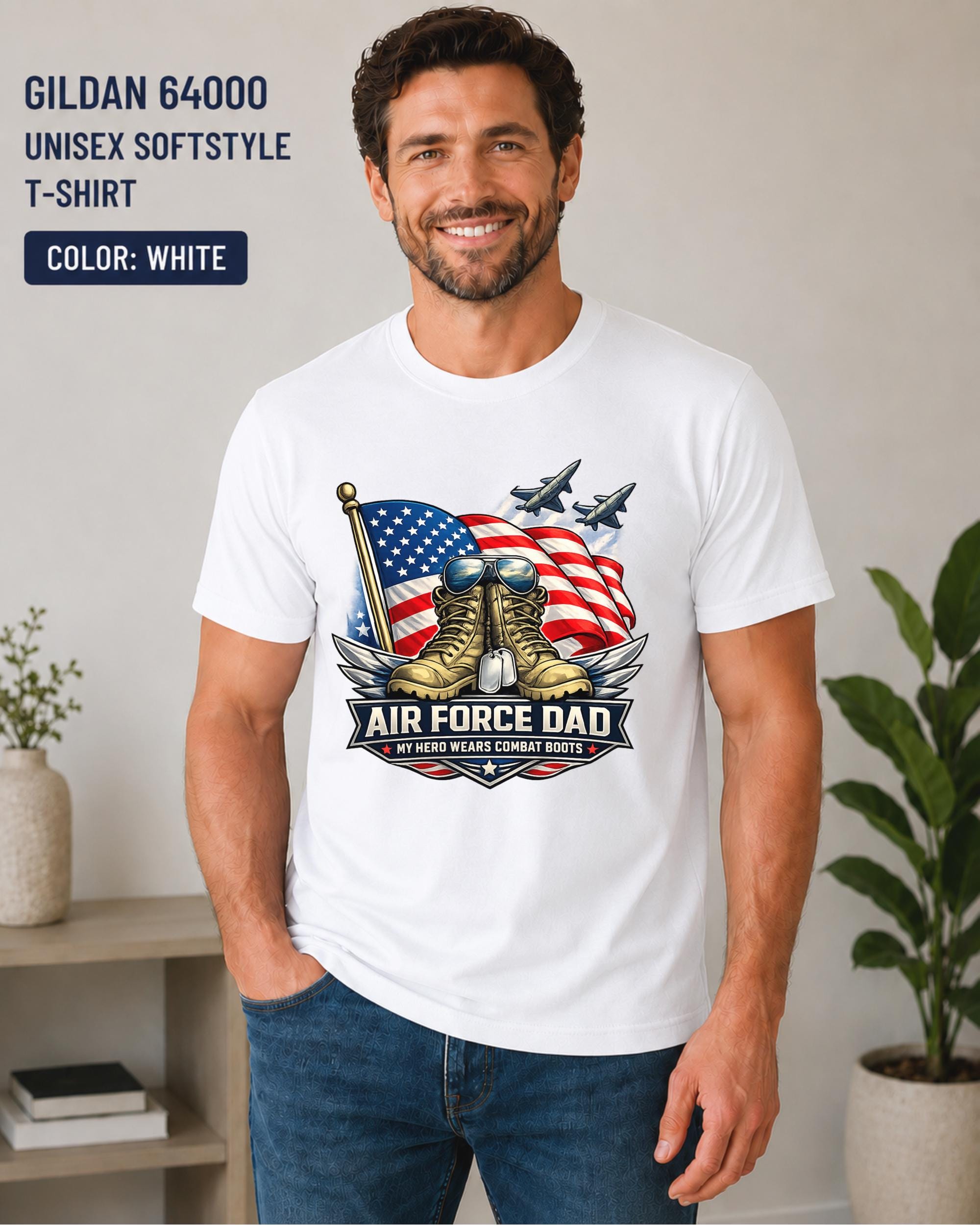 Military family shirt honoring proud Air Force fathers.