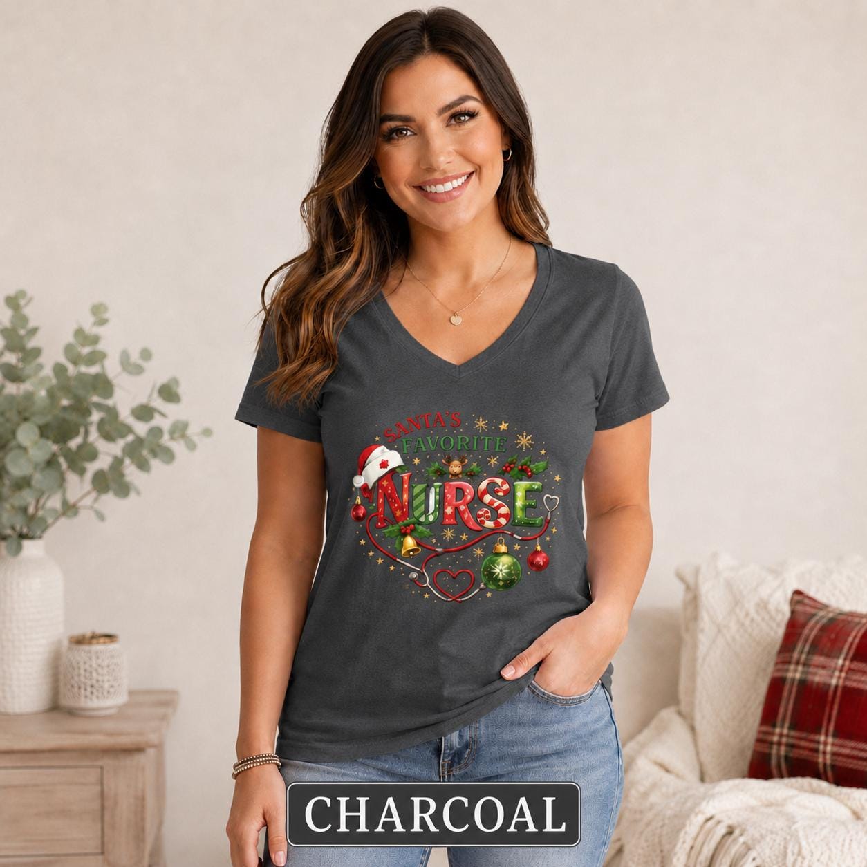 Christmas gift for nurses featuring cheerful seasonal medical artwork.