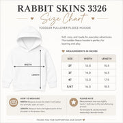 Size chart Cozy Mini Claus pullover for children who love bright and playful holiday designs.