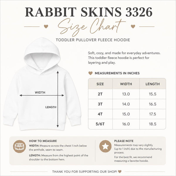 Size chart Cozy Mini Claus pullover for children who love bright and playful holiday designs.