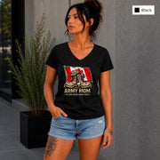 Army Mom Shirt Canada Flag Combat Boots Tee Military Mom Gift Proud Army Mother Shirt Patriotic Canada Tee V Neck Shirt