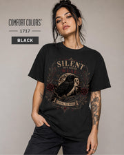 Silent But Never Weak Shirt, Gothic Raven Tee, Dark Academia T Shirt, Moody Aesthetic Top, Witchy Graphic Tee, Alt Fashion