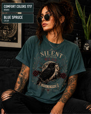 Silent But Never Weak Shirt, Gothic Raven Tee, Dark Academia T Shirt, Moody Aesthetic Top, Witchy Graphic Tee, Alt Fashion