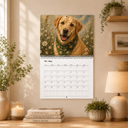 Dog Wall Calendar | Painted Floral Dogs | Spiral Calendar 11x8.5 or 14x11.5 | Dog Lover Gift