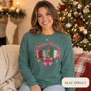 Santa's Favorite Teacher Long Sleeve T-Shirt, Christmas Gift, Unisex Holiday Apparel, Teacher Appreciation, Festive Fashion,Comfort Colors