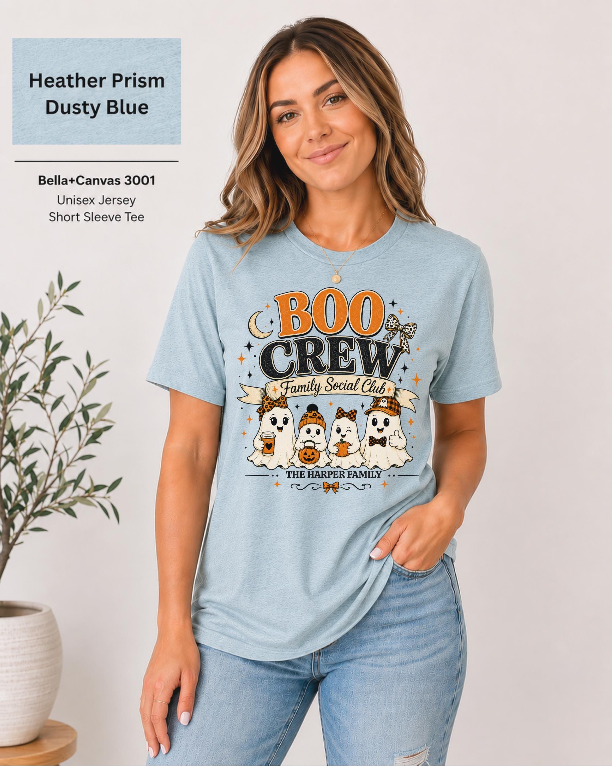 Personalized Boo Crew Family Halloween Shirt | Custom Ghost Family Tee | Matching Halloween Shirts