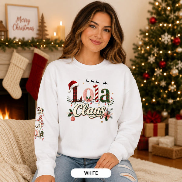 Cozy Crewneck Sweatshirt, Perfect for Fall, Winter, Christmas, Gift for Your Lola Claus