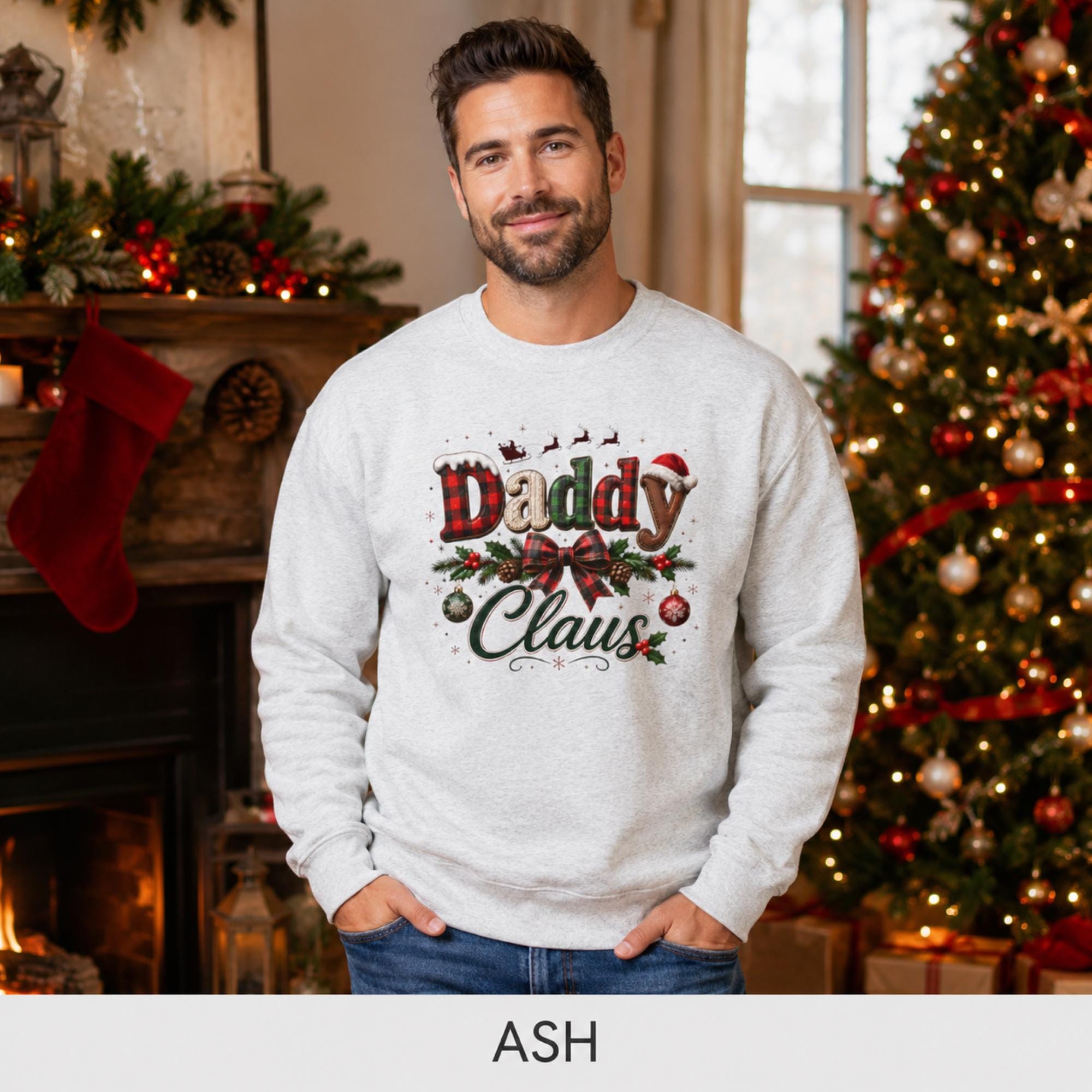 Men’s holiday sweatshirt perfect for Christmas morning, family photos, parties, and cozy winter gatherings.