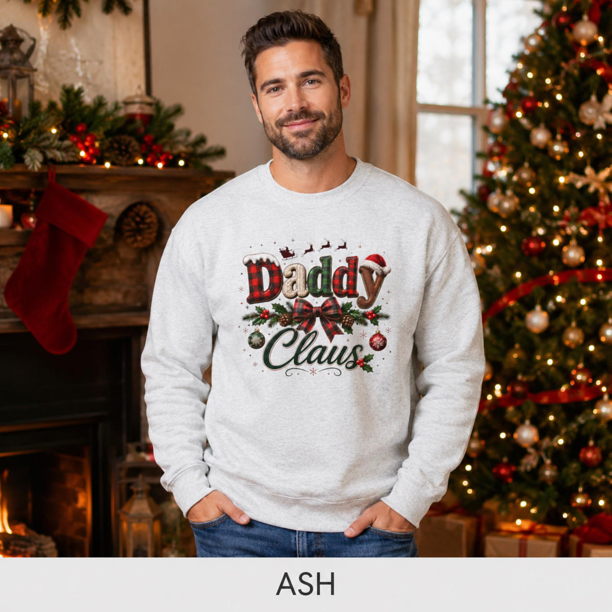 Men’s holiday sweatshirt perfect for Christmas morning, family photos, parties, and cozy winter gatherings.