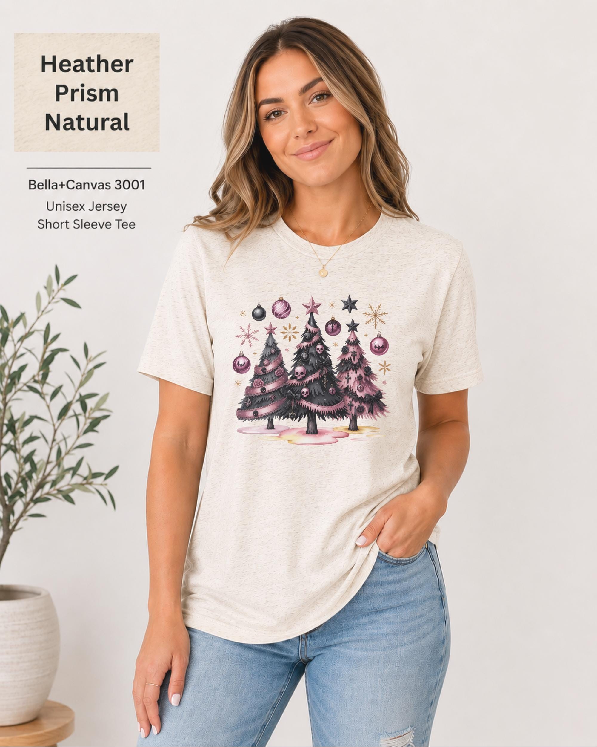 Women's gothic festive graphic tee for winter outfits