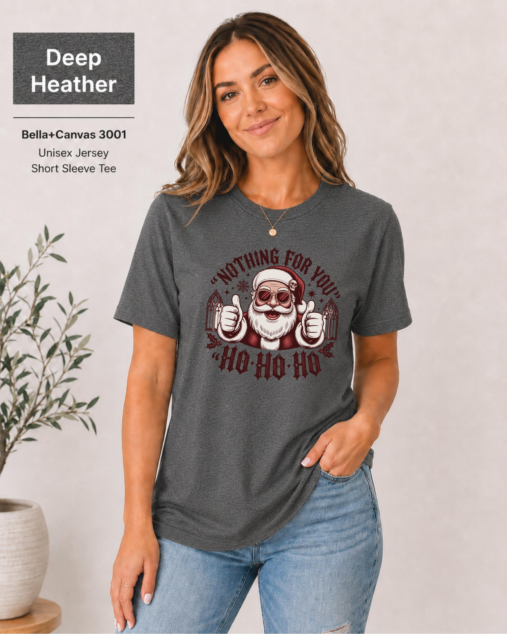 Funny Christmas gift shirt featuring Santa in sunglasses giving two thumbs up.