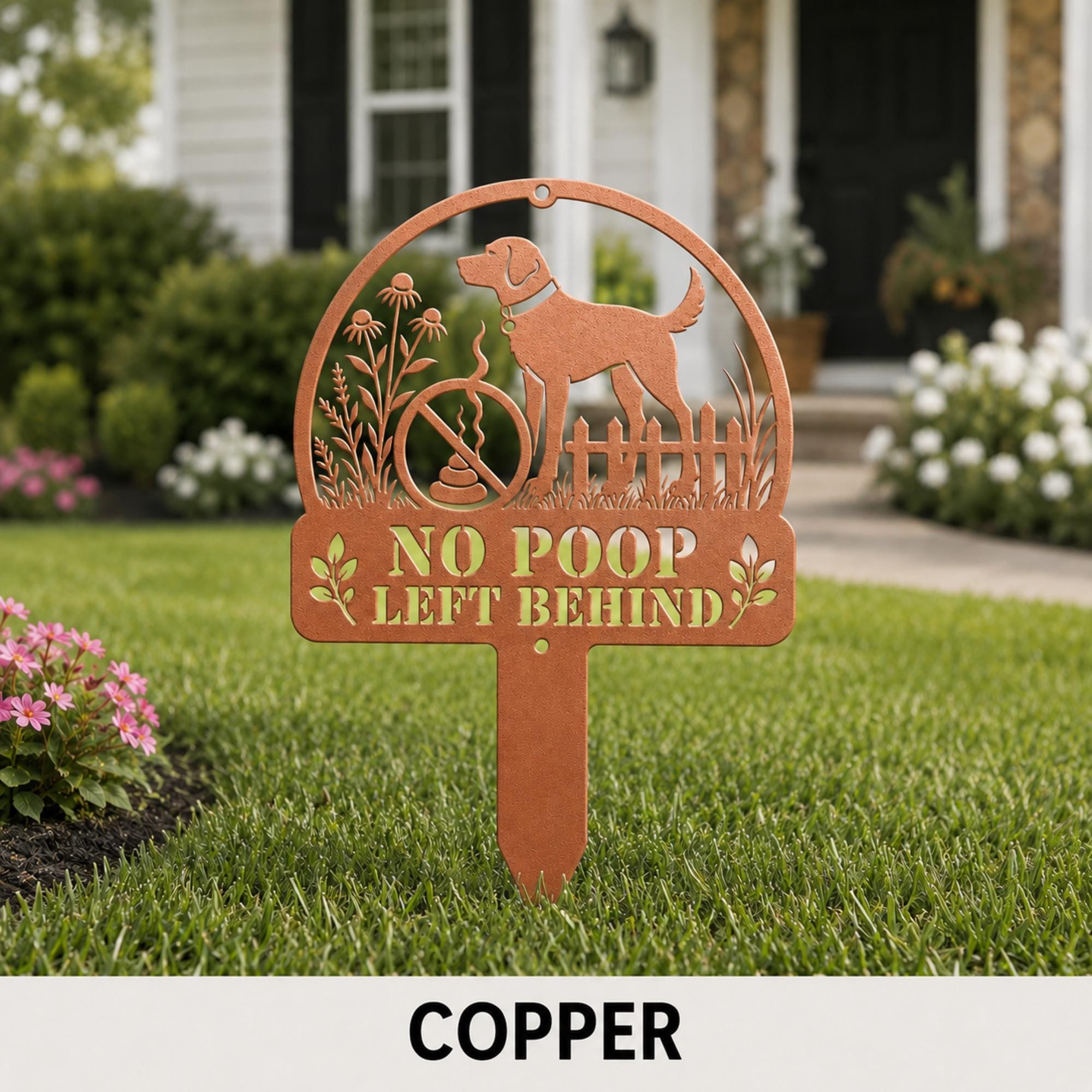 Steel lawn decoration offered in sizes ranging from 12 to 36 inches.