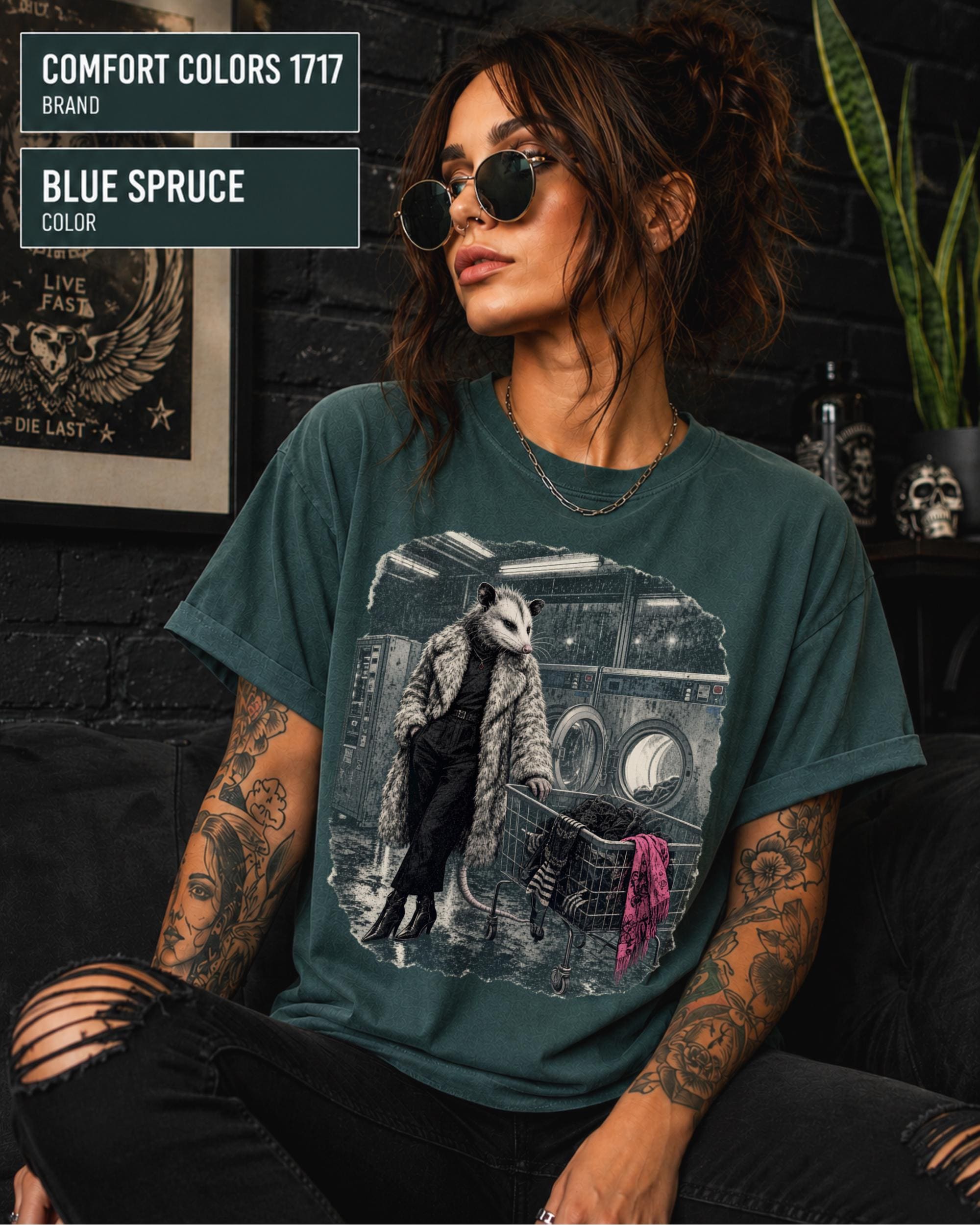 Weird animal shirt for opossum lovers, dark humor fans, and alternative fashion collectors.
