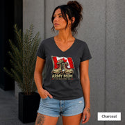 Army Mom Shirt Canada Flag Combat Boots Tee Military Mom Gift Proud Army Mother Shirt Patriotic Canada Tee V Neck Shirt