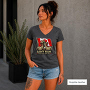 Army Mom Shirt Canada Flag Combat Boots Tee Military Mom Gift Proud Army Mother Shirt Patriotic Canada Tee V Neck Shirt