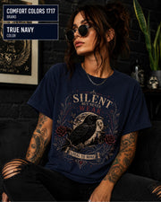 Silent But Never Weak Shirt, Gothic Raven Tee, Dark Academia T Shirt, Moody Aesthetic Top, Witchy Graphic Tee, Alt Fashion