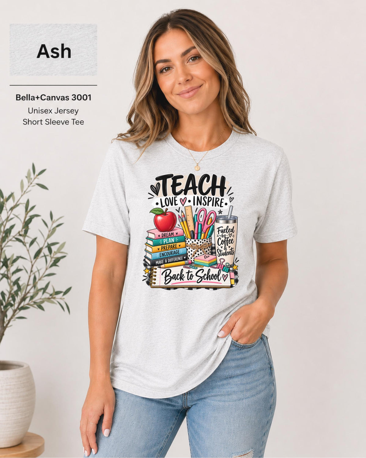 Cute classroom outfit for teacher workdays, staff photos, and first-week events.