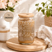 Engraved Floral gardener tumbler decorated with flowers succulents and garden tools