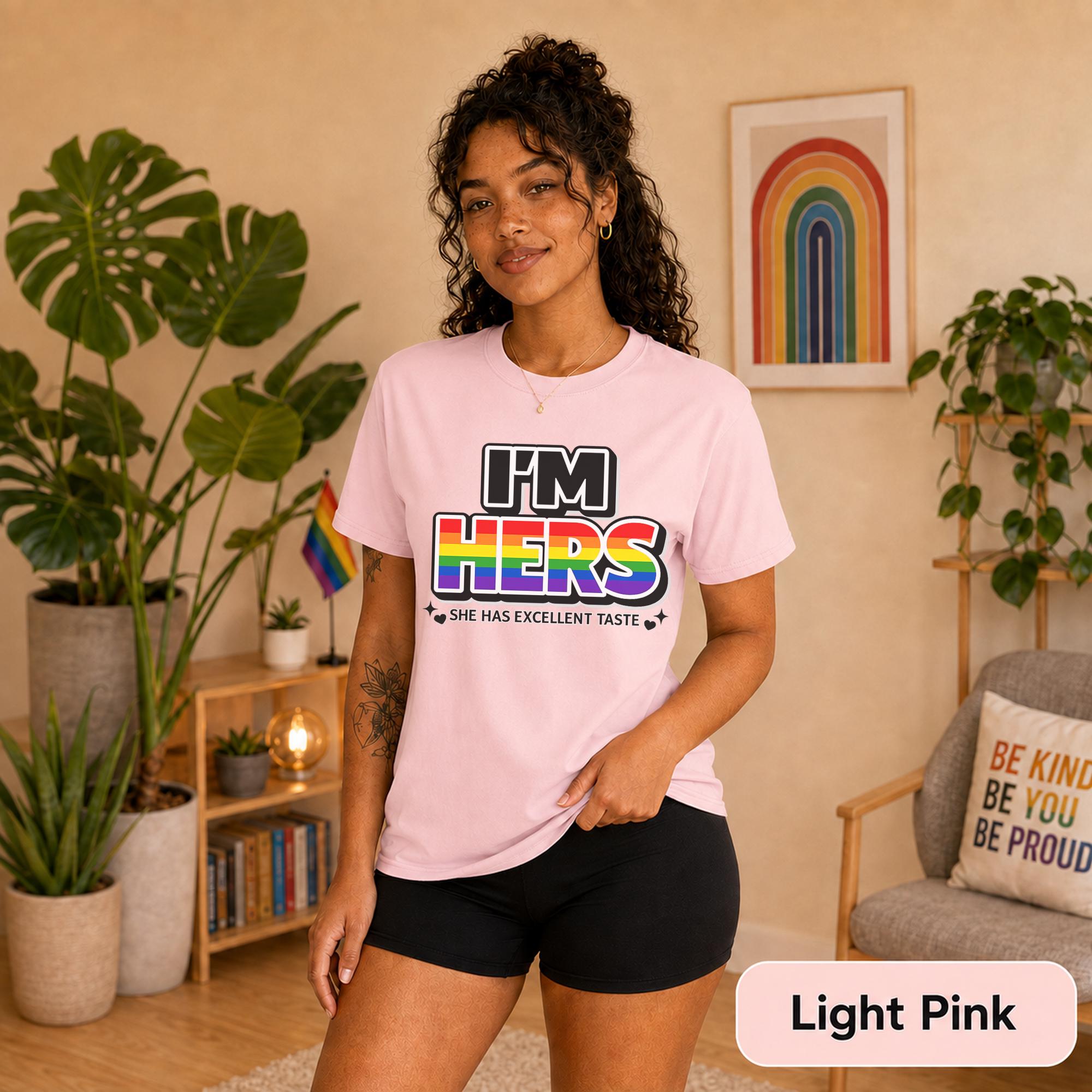 Pride gift for girlfriends featuring humorous relationship wording and rainbow stripes.