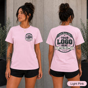 Personalized team uniform T-shirt designed for business logos and company branding.