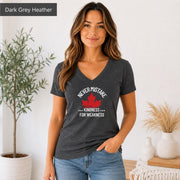 Dark grey heather Bella Canvas 3005 women’s V-neck tee with Canadian maple leaf and kindness quote design.