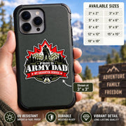 Proud Army Dad Decal, My Son or Daughter Serves UV DTF Sticker, Maple Leaf Military Family Car Window Decal, Army Dad Gift