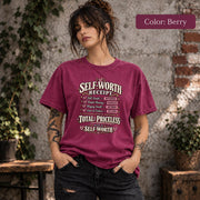 Self Worth Receipt Shirt, Mental Health Graphic Tee, Confidence Quote Top, Positive Mindset Gift, Empowerment T Shirt