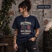 Self Worth Receipt Shirt, Mental Health Graphic Tee, Confidence Quote Top, Positive Mindset Gift, Empowerment T Shirt