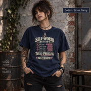 Self Worth Receipt Shirt, Mental Health Graphic Tee, Confidence Quote Top, Positive Mindset Gift, Empowerment T Shirt