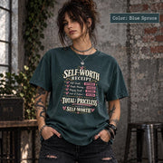 Self Worth Receipt Shirt, Mental Health Graphic Tee, Confidence Quote Top, Positive Mindset Gift, Empowerment T Shirt