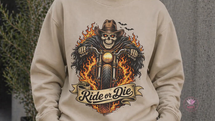 Ride or Die Biker Shirt Skull Motorcycle Tee Edgy Graphic Shirt Dark Aesthetic Unisex Top